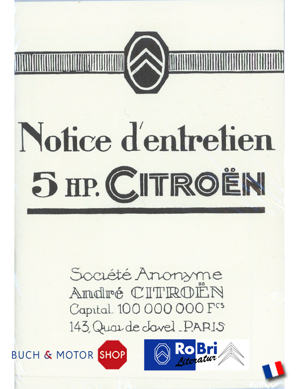 Citroën 5 HP Notice d'entretien